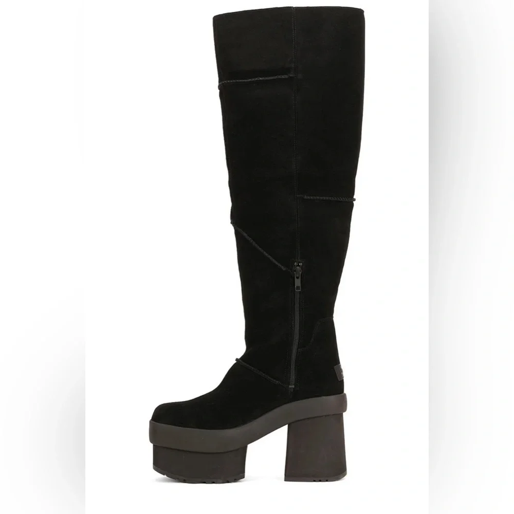 UGG New Heights Platform Xtra Over-the-Knee Black Boots
